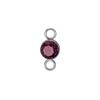 5 pcs/lot 5mm Birthstone Charms with 2 Holes Stainless Steel Crystal Pendant For Necklace Bracelet Making DIY Accessories