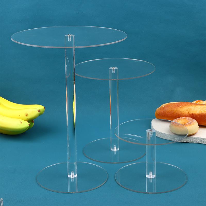 Transparent Acrylic Cake Rack Round Cake Stand For Desserts Cupcake Pastry Candy Display Stand For Wedding Event Birthday Party