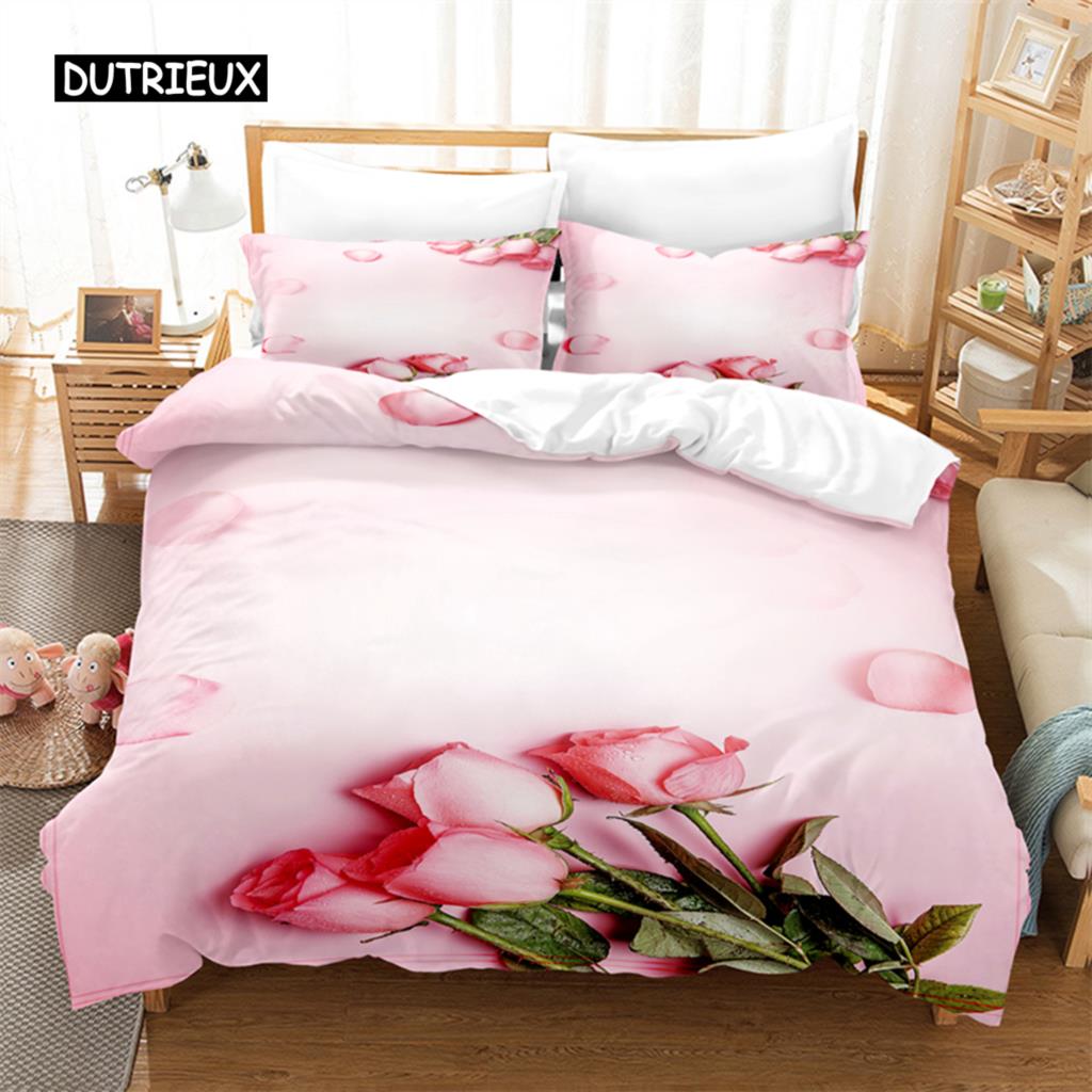 Beautiful Flowers Bedding Set Duvet Cover Set 3d Bedding Digital Printing Bed Linen Queen Size Bedding Sets Fashion Design