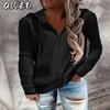 Women's Fashion Casual Solid Color Print Long Sleeve Hooded Hoodies & Sweatshirts