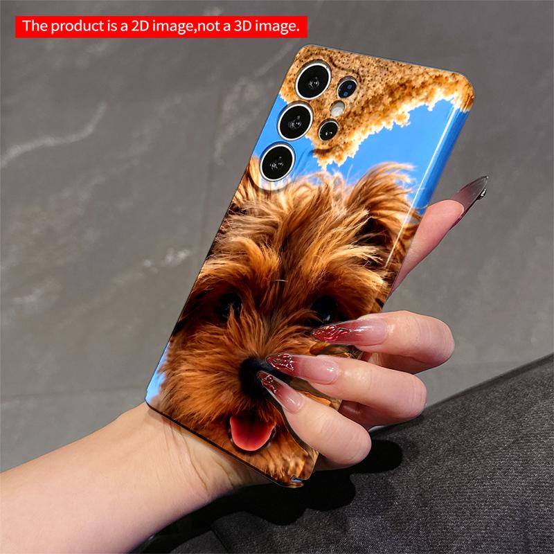 2DFlat Samsung phone case Fluffy Puppy Under Sky and Sand Applicable to Galaxy S22 S23 S24 S25ULTRA S26 A12 A13 A14 A15 A16