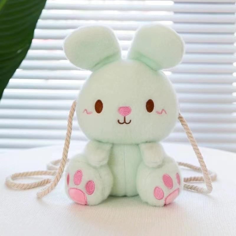 Cute Cartoon Children Plush Rabbit Bag Girls Go Out Travel Doll Bag Crossbody