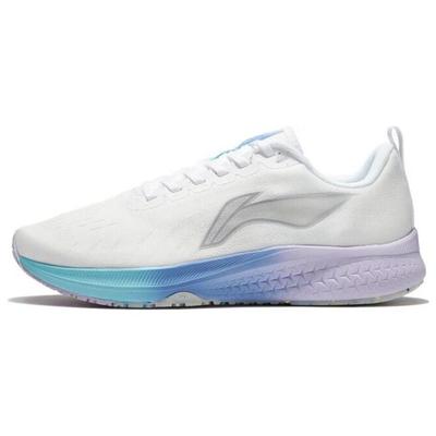 Li Ning Red Hare 5 Resistente à Abrasão Respirável Cano Baixo Tênis de Corrida Feminino Branco Névoa ARMT048-1
