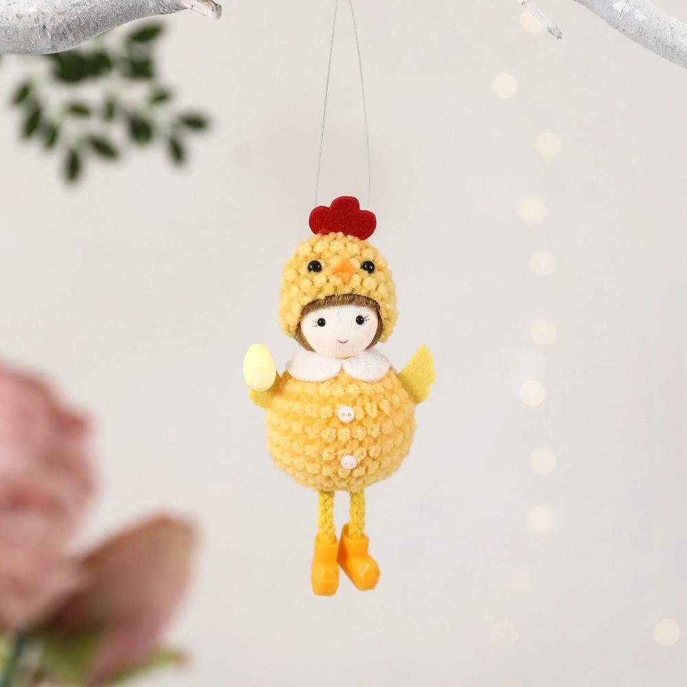 Photo Props Cute Easter Chick Pendant Soft Animal Easter Eggs Hanging Ornaments Funny Round-bellied Girl Pendant Easter Party