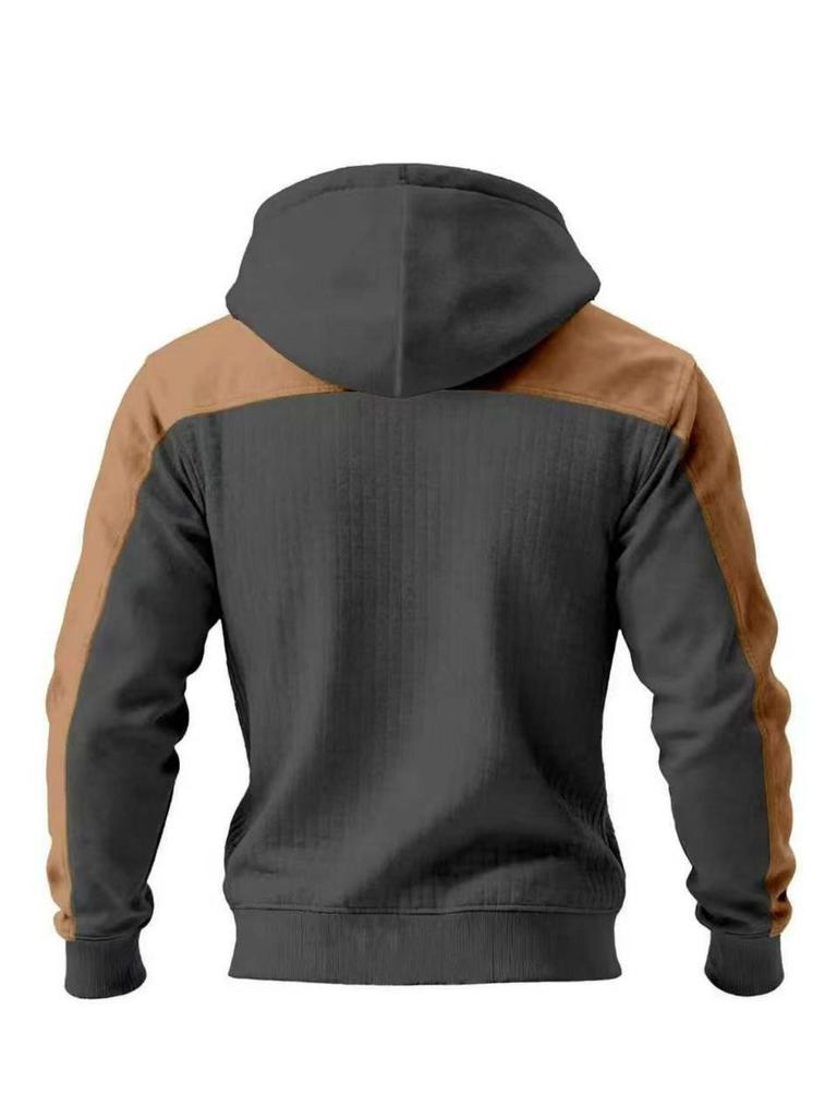 Men's Warm Double-Layer Zipper Hoodie - Casual Autumn/Winter Long-Sleeve Sweatshirt