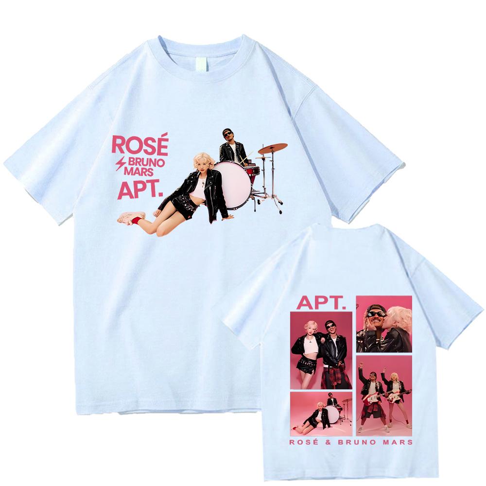 APT ROSÉ & Bruno Mars T-Shirts Neues Muster Design Sinn T-Shirts Hohe Qualität Baumwolle T-Shirts Mode Damen Herren Beidseitig Unisex Band T-Shirt Sommer Oberteile