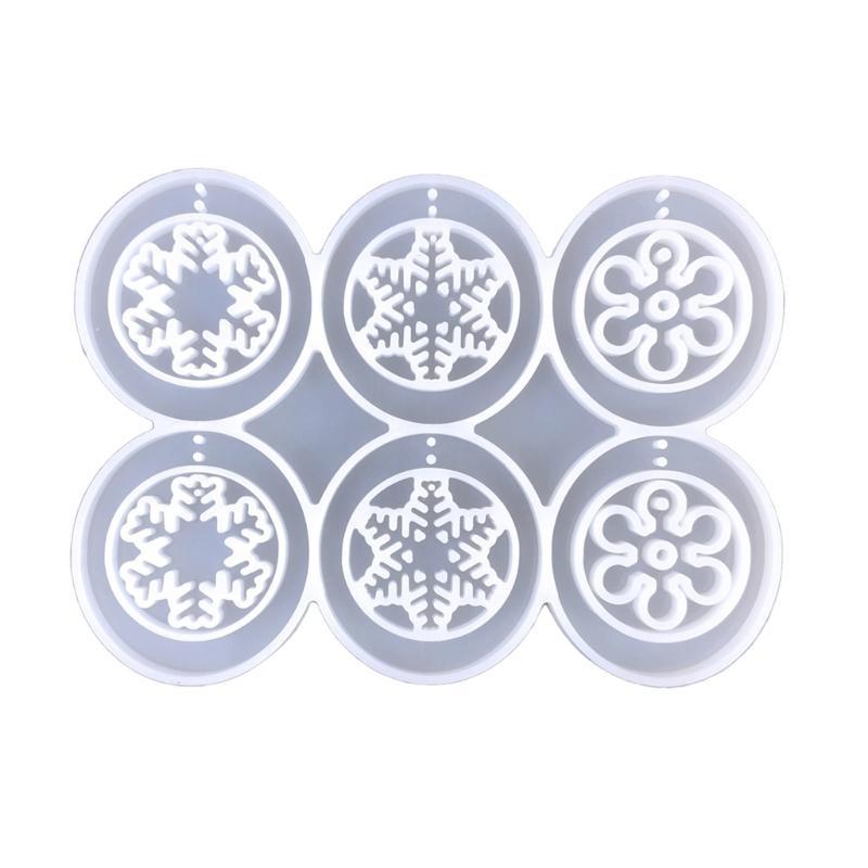 HX6F Jewelry Mould Silicone Resin Mold Christmas Snowflake Pendant Epoxy Resin Molds белый