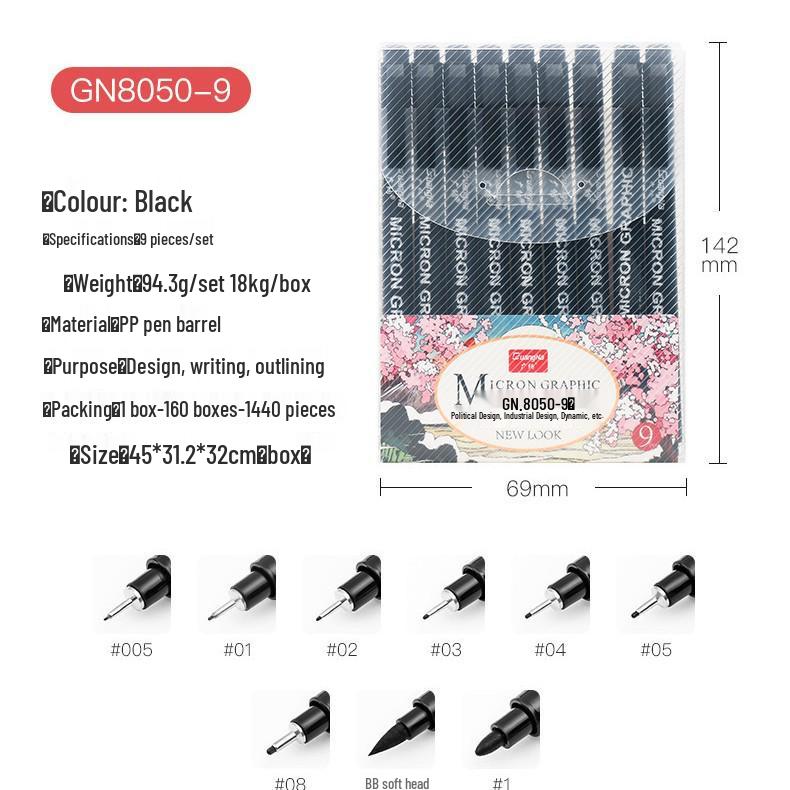 Wide 8050 Waterproof Refillable Technical Drawing Pen for Manga and Sketching