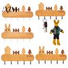 Pet Leash Holder for Wall Wooden Key with 5 Hooks, Cartoon House Theme Organizer, Multi Entryway Storage Purpose Hanging Rack Keys Leashes And