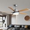 Remote-Control Ceiling Fan Light with Variable Frequency Wooden Blades for Living, Dining, and Bedroom