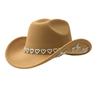 Popular love rhinestone cowboy hat women's western woolen big brim sun hat fashion personality trend hat