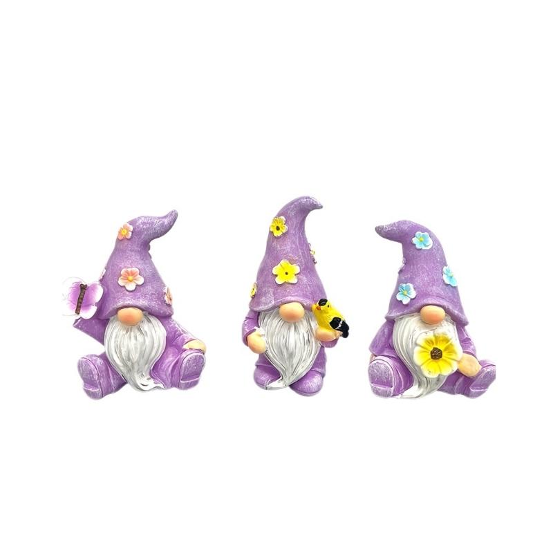3Pcs Resin Garden Elves Statue Set Waterproof Resin Ornaments For Patios Yard Home Decoration