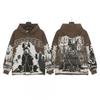 Unisex Vintage Washed Hoodie With Skull Print Loose Fit Streetwear Cotton Sweatshirt Men Women