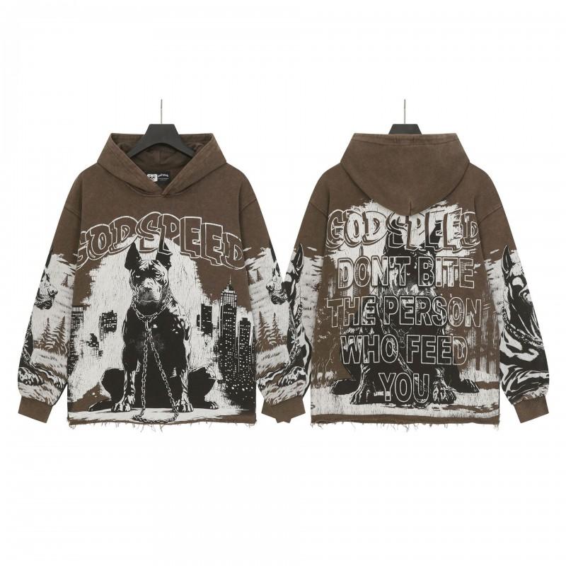 Unisex Vintage Washed Hoodie With Skull Print Loose Fit Streetwear Cotton Sweatshirt Men Women