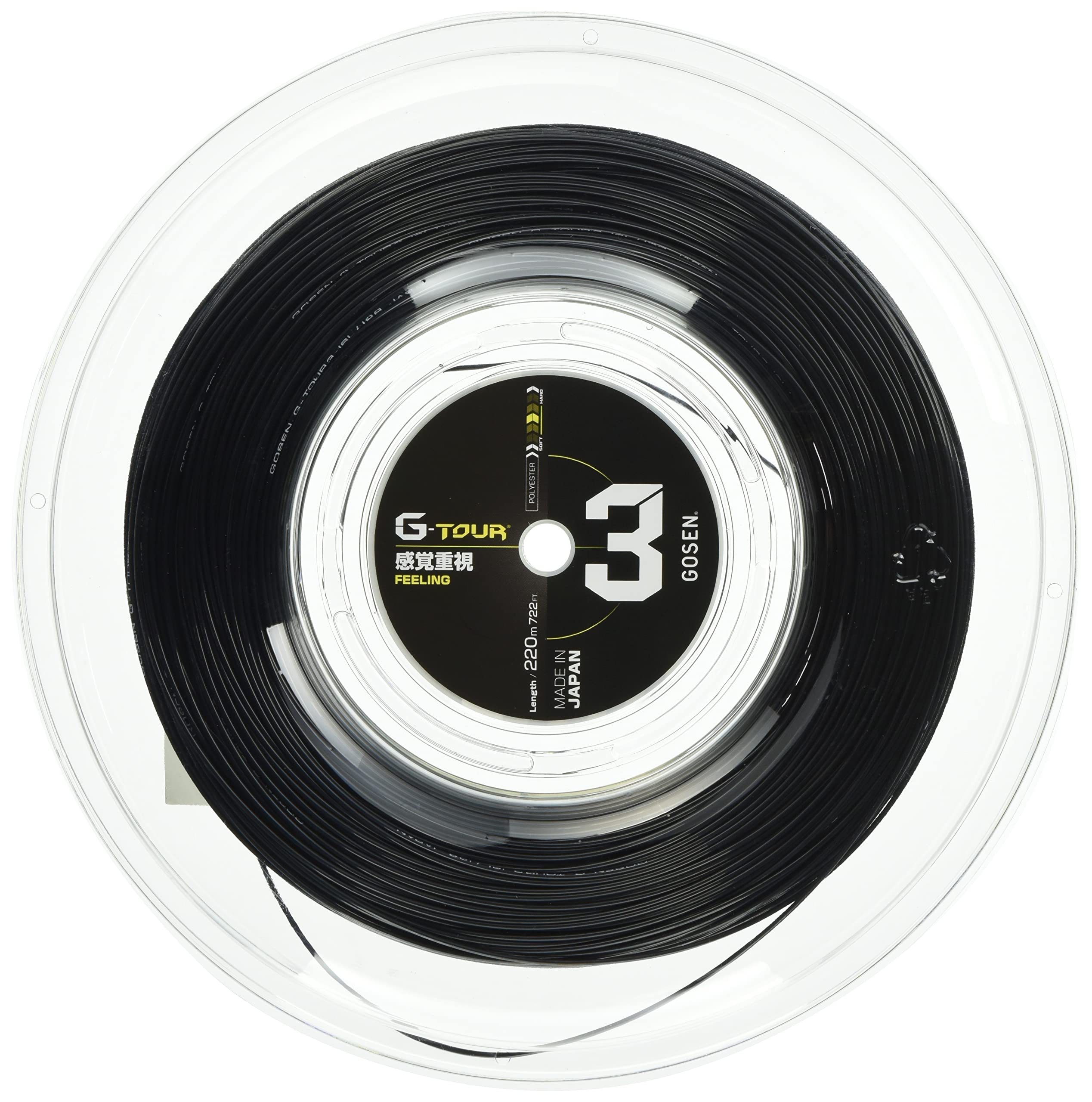 

GOSEN Rigid Tennis String 16L Roll BK TSGT302BK G-TOUR3 (1.28mm) чорний