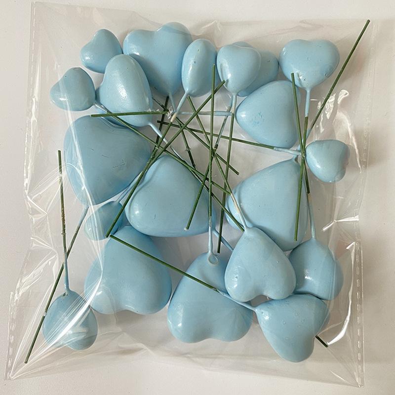20 Stück 3D Herzform Kuchenaufsatz Gold Silber Rosa Blau Kugel Happy Birthday DIY Cupcake Flagge Weihnachten Hochzeitsparty Dekoration