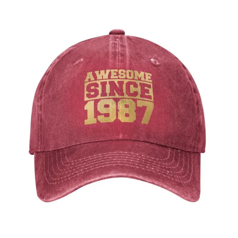 Punk Unisex Cotton Awesome Since 1987 Baseball Cap Adult Adjustable Dad Hat Men Women Sun Protection