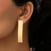 Elegant Boho Style 14K Golden Plated Iron Stud Earrings Geometric Oblong Dome Metal Earrings for Women
