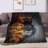 "Regal Lion with Crown Design" Patterned flannel blanket perfect for the bedroom living room, sofa, or a little nap