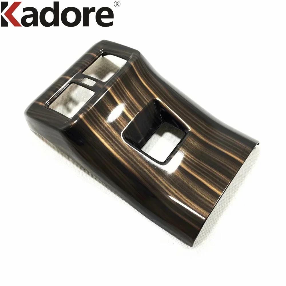 For Toyota RAV4 RAV 4 - 2024 Wood Grain Car Armrest Box Rear Air Condition Vent Outlet Cover Trim Interior Accessories