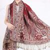 Ethnic Style Cashew Flower Shawl Tassel Large Neck Scarves Elegant Silk Flower Scarf  Outdoor