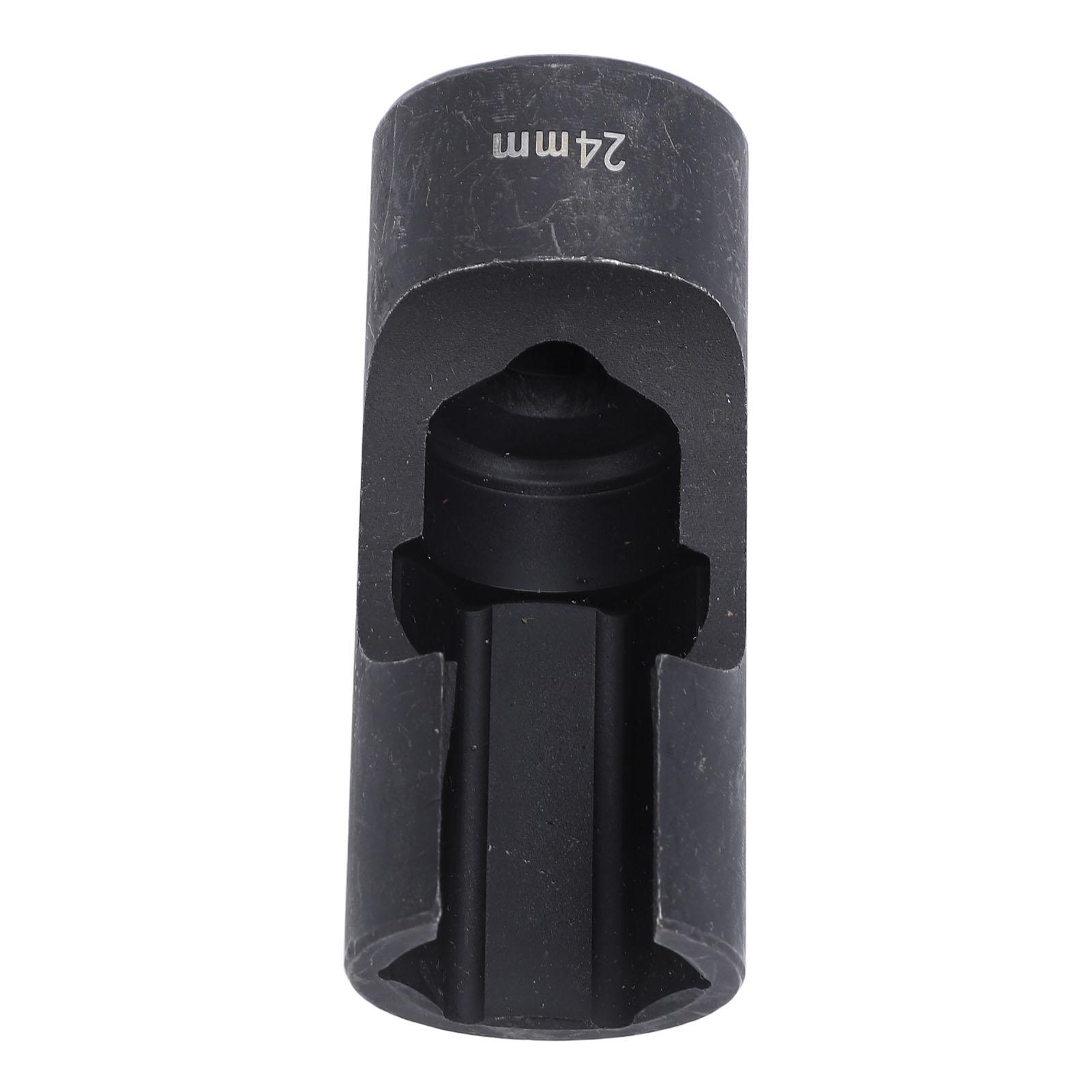 

Fuel Line Socket 12in Drive Chrome Vanadium Steel Efficient Removal for Fasteners On Injector 24mm