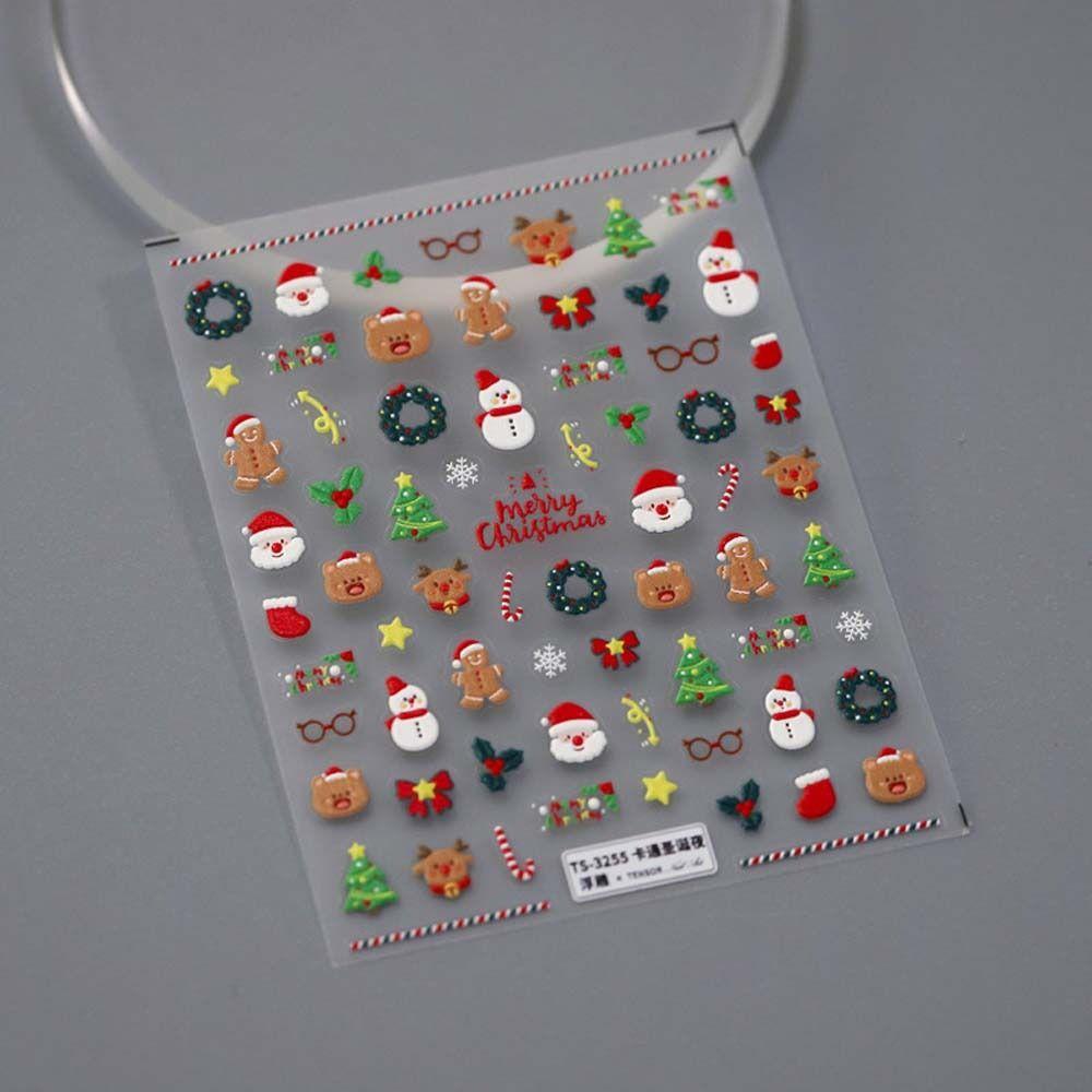 Christmas Snowman Halloween Nail Decals Manicure Ornaments Christmas Nail Decorations Nail Salon