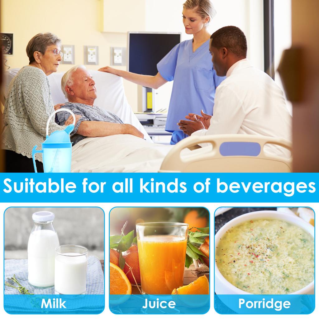 Kubek niekapek dla dorosłych 350 ml, Kubek niekapek dla seniorów, Praktyczny kubek niekapek dla seniorów zapobiegający zadławieniu, Kontrolowany przepływ dla seniorów