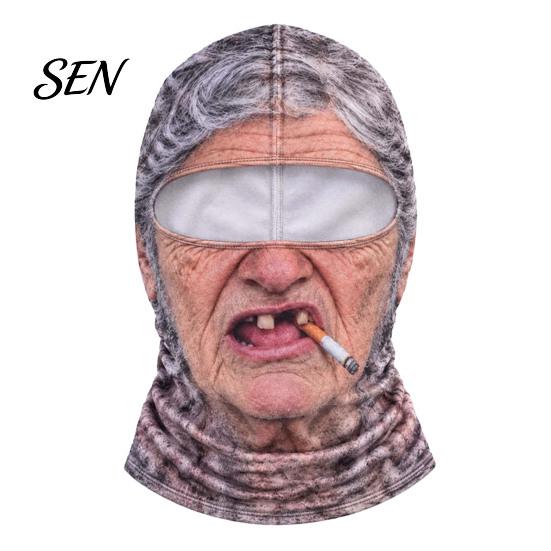 Maska na obličej pro starce na zimu Lyžařská maska, Vtipná kukla přes hlavu s fotodoplňkem Kryt krku pro výlety, Realistický vzor Cosplay kostým Lyžování