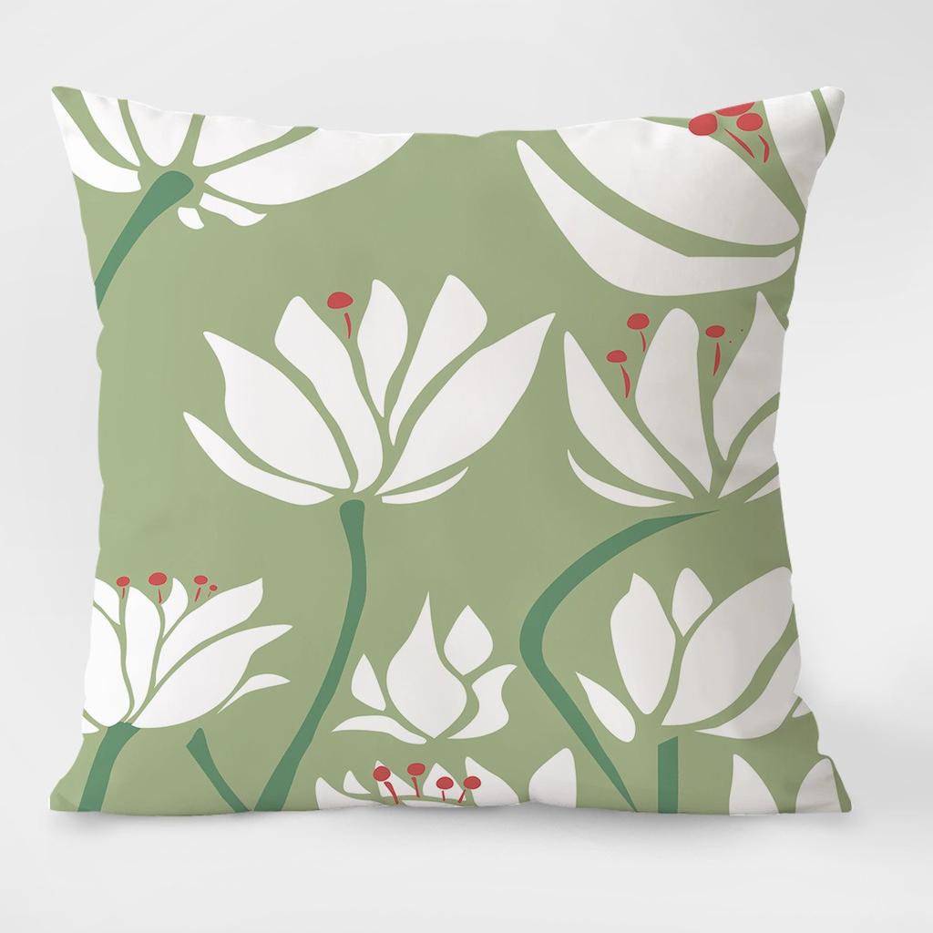 Spring Pastoral Light Luxury Pattern Decorative Pillowcase Living Room Bedroom Square Cushion Pillowcase