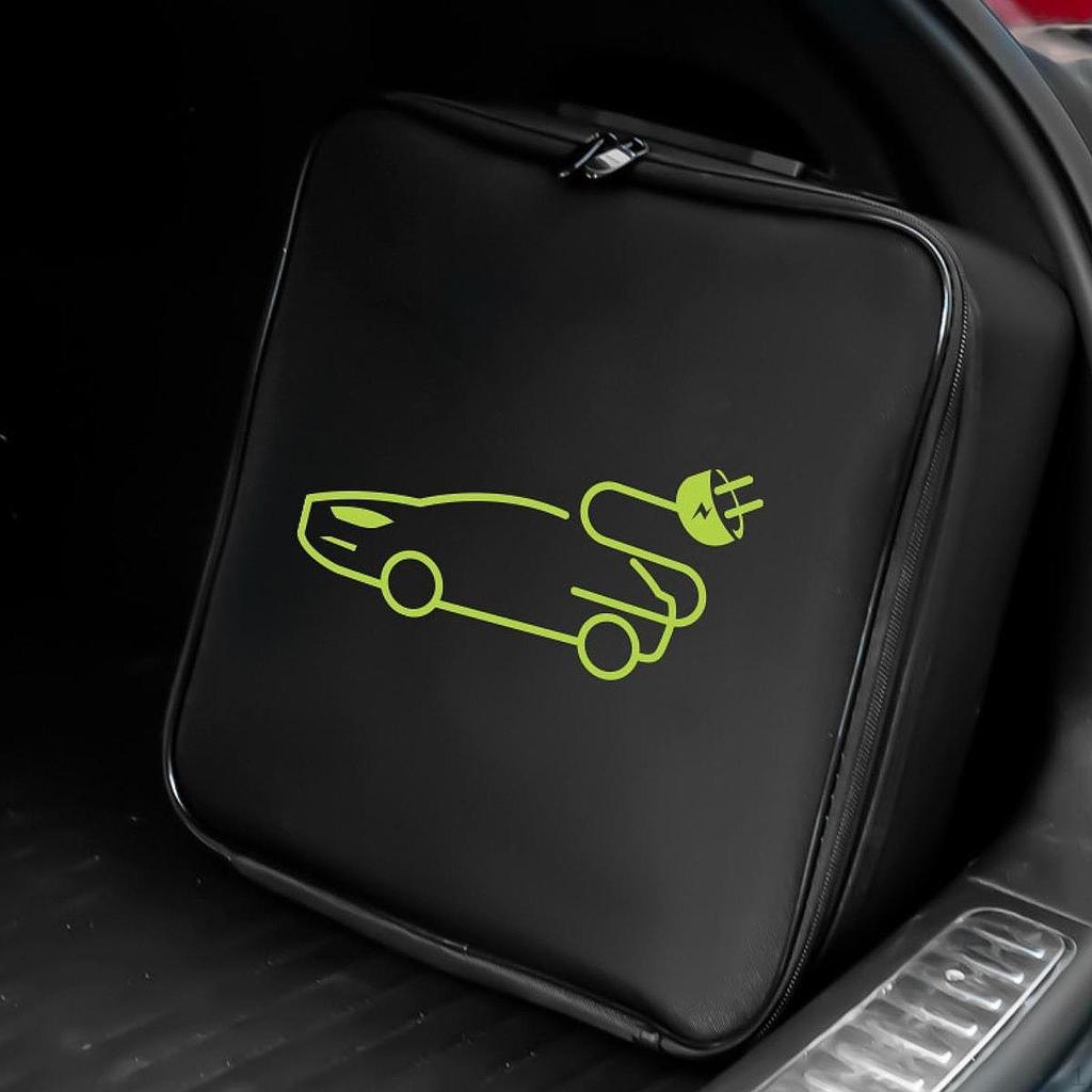 Jumper Cables Bag Black Portable for Auto EV Charger Cable Storage Organizer Oxford Cloth Convenient
