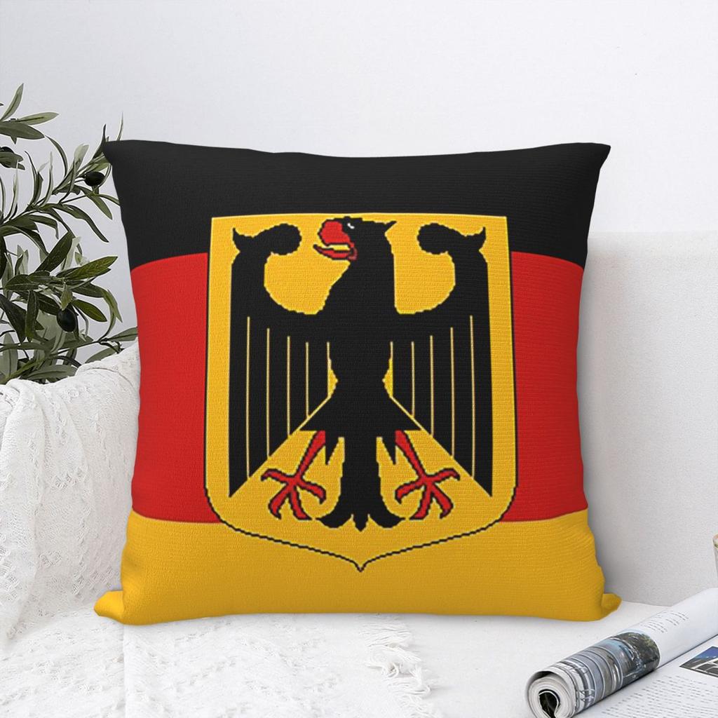 Germany Flag German Patriotic Square Pillowcase Cushion Cover Pillow Case Throw Pillow Cover for Home Bedroom Car