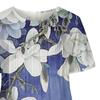 Women's Summer Short Sleeve Midi Dress V-Neck Pleated Swing Dress Boho Floral Print Tunic Shirt Dress with Pockets