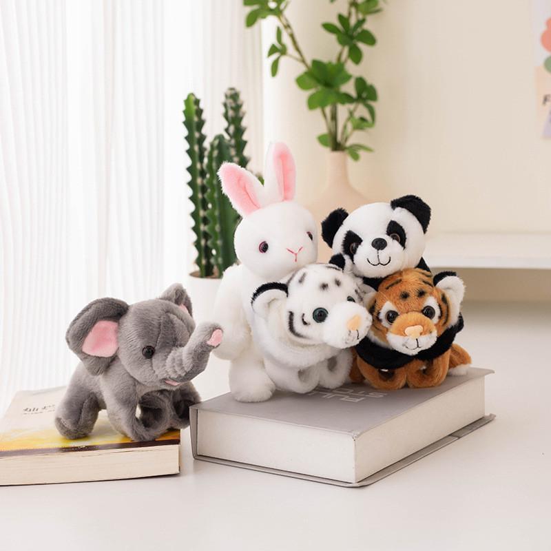 Adorable Plush Animal Tiger Panda Bunny Toy Wristband With Soft Short Fur
