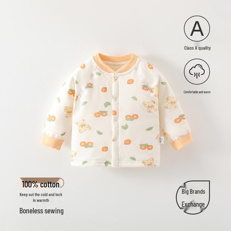 Class A Pure Cotton Baby Top - Warm, Boneless, Unisex Newborn Home Wear