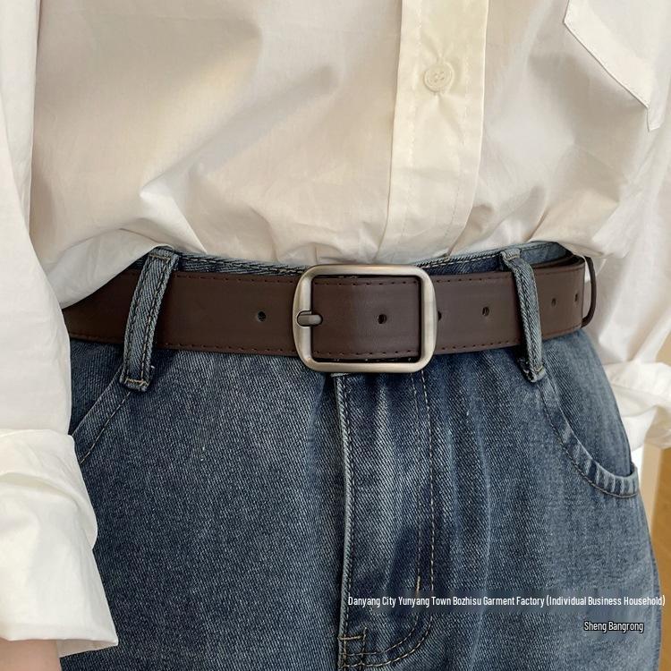 Unisex High-End Korean-Style Matte Leather Belt: Elegant and Versatile for Jeans and Students