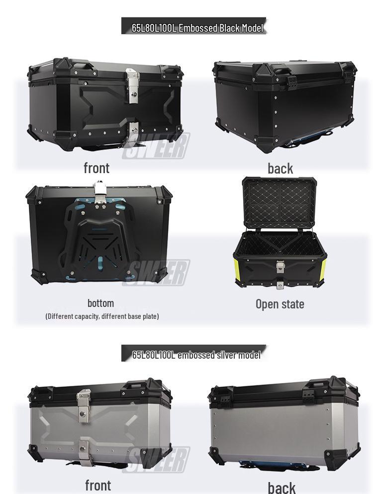 45L/100L Large Capacity Aluminum Alloy Electric Vehicle Tail Box for Motorcycles & Electric Bicycles