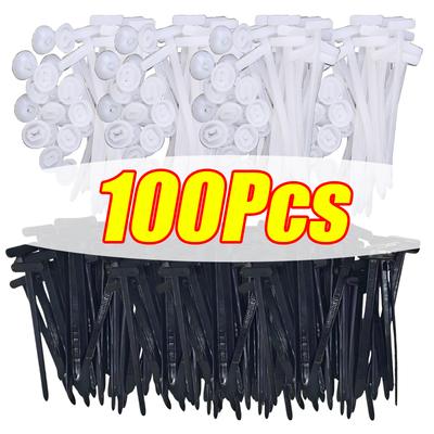 1-100pcs Universal Nylon Cable Ties Buckle Cable Tie Clips Fix Wires Tool Self-locking Car Fastener Buckles Interior Accessories