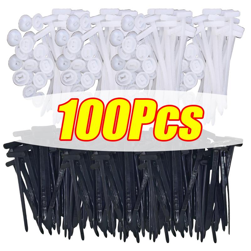 1-100pcs Universal Nylon Cable Ties Buckle Cable Tie Clips Fix Wires Tool Self-locking Car Fastener Buckles Interior Accessories