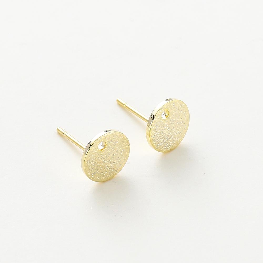 10Pcs 14K/18K Gold Color Plated Brass Frosted Ear Stud Earring Hooks for Jewelry Making DIY Earrings Accessories Supplies