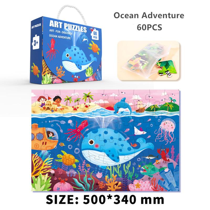 Floor Puzzle for Kids Animal Jigsaw Large Puzzles Ages 3-6 for Kids Learning Preschool Educational Intellectual Development Toys