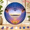 2D Flat Acrylic Sun Catcher, Love Heart Wave Sunset Theme Sun Catcher, Home Garden Decor, Suitable for Christmas, Thanksgiving, Anniversary, Birthday,