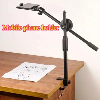 Horizontal Phone Tripod Overhead Table Stand for Smartphone Mobile Filming Photography with Articulated Arm