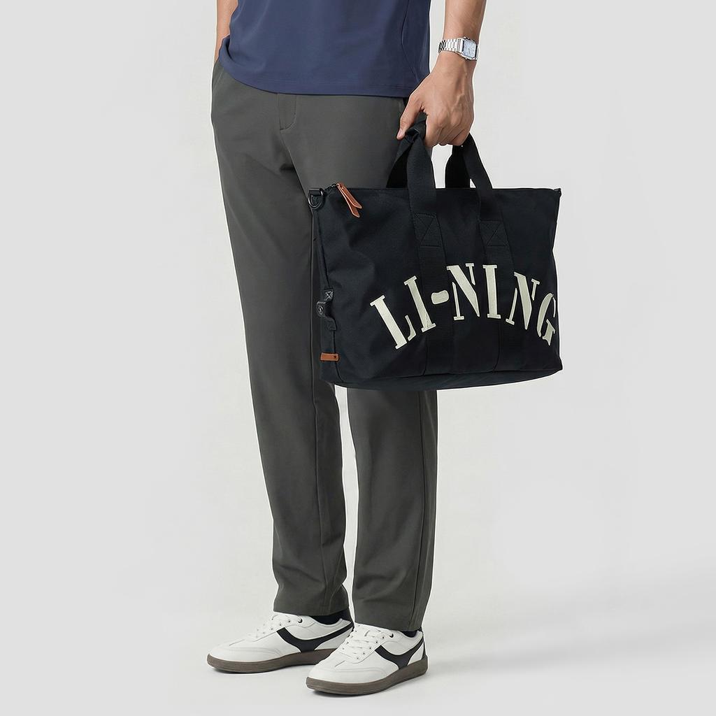 Li Ning Fitness Series Logo Stitching Straight Leg Casual Pants Men Bottoms AYKW361-7