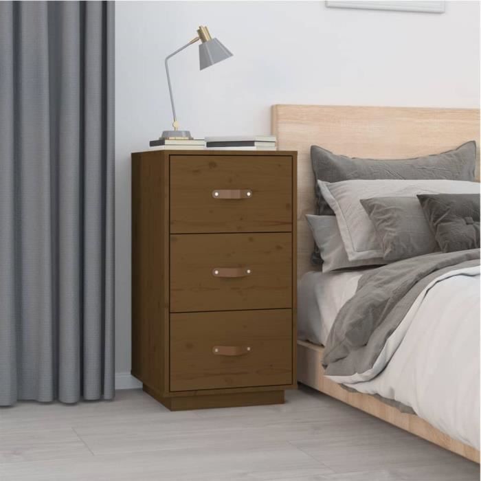 VidaXL Table de chevet Marron miel 40x40x75 cm Bois de pin solide818341
