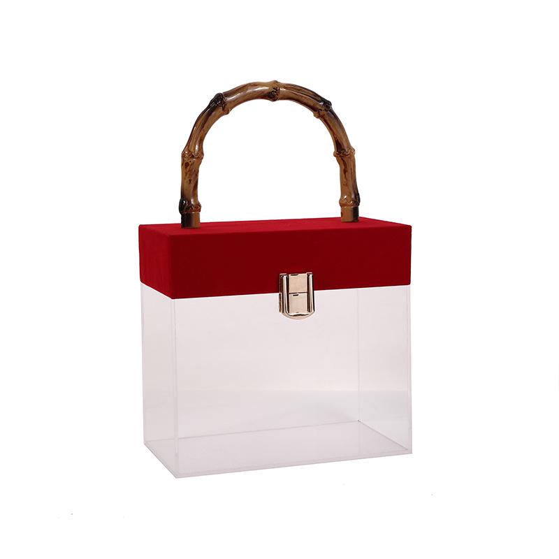 Cutie Cadou Elegantă din Acril Bambus: Ambalaj portabil creativ pentru cadouri de afaceri și de ziua de naștere