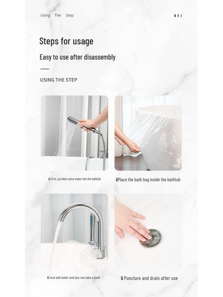 Thickened Disposable Bath Bags for Large Tubs - Extra Large for Salons & Hotels