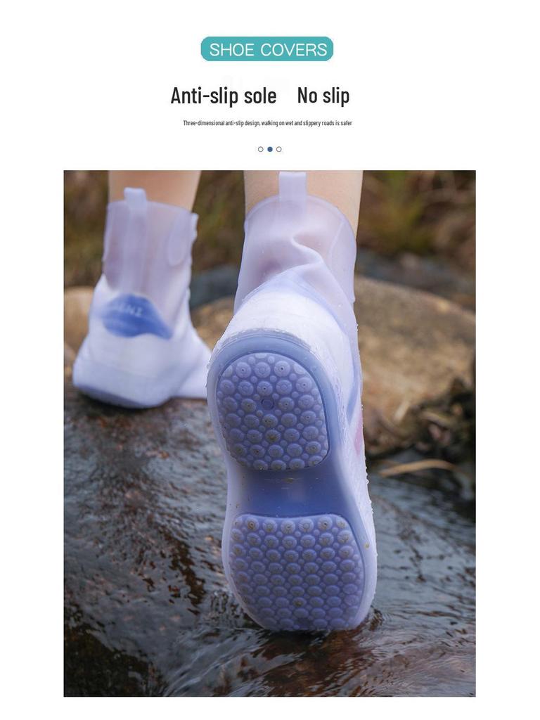 Unisex Waterproof Non-Slip Silicone Rain Shoe Covers: Thick, Wear-Resistant, Lightweight for Outdoor Use