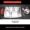 304 Stainless Steel 5-Compartment Divided Lunch Tray