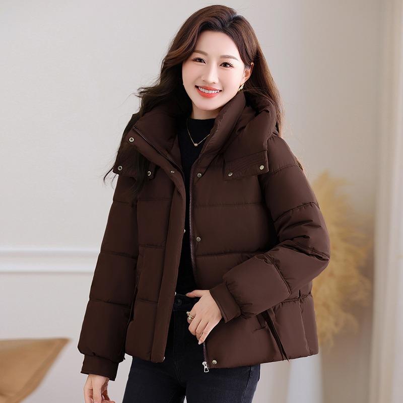 

Новая свободная куртка с хлопковой набивкой, короткая маленькая одежда для мамы с капюшоном, свободная и тонкая куртка-хлеб 2XL suggestion [140--160] catties